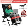 thumbnail image 3 of VECUKTY XXL Zero Gravity Chair Lounge Chair, 550lb Capacity 33-Inch Padded, Folding Outdoor Recliner for Patio, Lawn, Indoor, Black, 3 of 9
