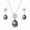 Black, variant on 9-10mm Freshwater Purple Pearl Necklace and Earrings Set for Women 925 Sterling Silver Teardrop Pearl Jewelry