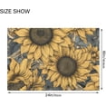 thumbnail image 3 of SKYSONIC Bathroom Rug Toiletry Mat Set, 2 pack Yellow Vintage Sunflower Print, Fluffy Plush Absorbent Bath Rugs Carpet for Bathroom Floor Toilet Tub and Shower,23.6"x15.7"+17.3"x13.4", 3 of 7