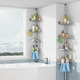 thumbnail image 7 of Corner Shower Caddy Tension Pole: Quick Installation  Rustproof Bathroom Organizer Shelves for Bathtub Shampoo Storage, 7 of 7