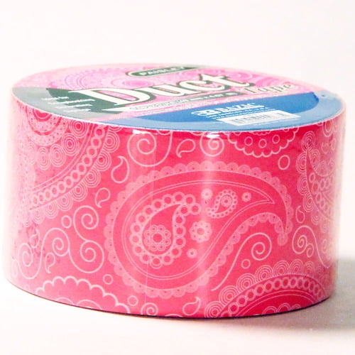 Duct Tape Lot of 10 Decorative Crafting Duck Tape 1.88 inch. x 5 yd (Light Red Paisley