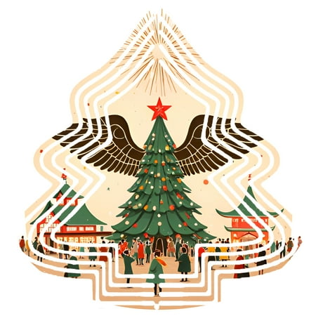 Metal Hanging Christmas Tree Wind Decorations – Festive Garden Spinners with Geometric Snowflake Design for Yard and Garden Metal Hanging Christmas Tree Wind Decorations – Festive Garden Spinners with Geometric Snowflake Design for Yard and Garden