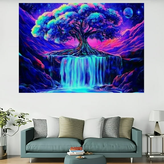 RKSupls Blacklight Tree of Life Tapestry Tapestry,Home Tapestry Suitable for Hanging for Decorative Wall Hanging, Decorative Bedroom, Living Room Decoration -60x40in