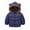 Navy, variant on Toddler Baby Boys Girls Fall Winter Fleece Padded Jacket Hooded Zip Jacket Coat