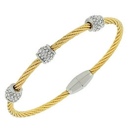 STIMM Triple Bangle Bracelet Set for Women Yellow Rose Silver Gold Color Tone Interlocked Bangles Elegant Jewelry Accessory Walmart