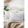 thumbnail image 3 of Outdoor Pillows Waterproof, White Gold Marble Bedding Throw Pillows with Insert for Couch Sofa Bed, Modern Farmhouse Abstract Patterned 12x20 Inch Pillowcases Decorative Patio Pillow Set of 2, 3 of 8