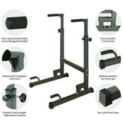 HooKung Adjustable Dip Bar Heavy Duty Steel Dip Station Power Tower Dip Station Pull up Bar Power with Max Weight 330Ibs