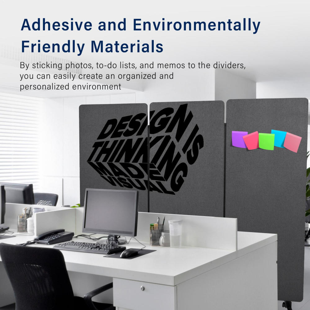 Rolling Soundproof Partitions for Home Use - Mobile Acoustic Panels with Wheels & Handle - Noise Reducing Freestanding Divider Walls Easy to Relocate