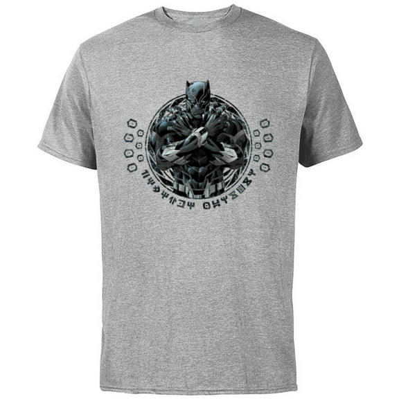 Marvel Black Panther King T'Challa Wakanda Lettering - Short Sleeve Cotton T-Shirt for Adults - Customized-Athletic Heather