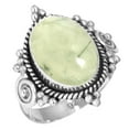 thumbnail image 1 of 925 Silver Ring For Women - Men Green Natural Prehnite Stone Silver Ring Size 11 Boho Silver Ring Size 11 Gift For Girl Friend On Anniversary 925 Gemstone Silver Jewelry, 1 of 6