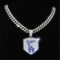 thumbnail image 2 of Hip Hop Cuban Chains letters LA Pendant Necklace With 13mm Miami Cuban Chain Iced Out Bling HipHop Necklaces Fashion Jewelry, 2 of 7