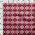 thumbnail image 2 of oneOone Cotton Poplin Twill Bright Red Fabric Argyle Check Sewing Material Print Fabric By The Yard 56 Inches Wide, 2 of 4