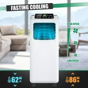 Costway EP23048 10000 BTU Portable Air Conditioner and Dehumidifier Function in White with Window Kit Remote