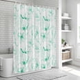 thumbnail image 5 of Green Flower Shower Curtain Set - Long 72" x 84" Washable Bathtub Curtain with 12 Hooks, Watercolor Floral Botanical Line Drawing Print Waterproof Fabric Stall Shower Curtains for Bathroom Décor, 5 of 6