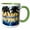 Green/White, variant on 3drose, Honduras, Roatan. Infinity Pool Surrounded by Palm Trees at Sunset., 11oz Mug