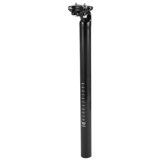 Asientos de sillín para bicicleta Unique Bargains Universal 30.8x400mm, patrón de fibra de carbono negro brillante, poste de sillín ligero para bicicleta, tubo de sillín de fibra de carbono 1 Pc