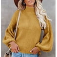 thumbnail image 4 of CoCopeaunt Women's High Collar Pullover Sweater Knitted Casual Loose Fit Fall Winter Tops, 4 of 5