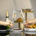 thumbnail image 6 of 2 Piece Elegant Crystal Set Wedding Champagne Glasses with Diamond Rhinestone Accents and a Polished Silver Rim - 11 in Tall with Slender Long Stem, 7 oz - Chic Toasting Set for the Bride and Groom, 6 of 8