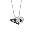 thumbnail image 2 of Delight Jewelry Acrylic 1.25" Black Cheer Megaphone Silvertone Script Initial Disc - & - Charm Necklace, 20"+3", 2 of 4