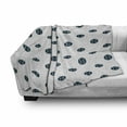 thumbnail image 3 of Baseball Soft Flannel Fleece Throw Blanket, Geometric Wavy Lines in Vertical Alignment with Softball Motifs, Cozy Plush for Indoor and Outdoor Use, 50" x 60", Dark Petrol Blue White, by Ambesonne, 3 of 6