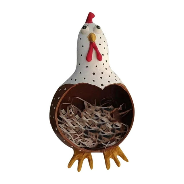 Almacenamiento de huevos en forma de pollo, decoración del hogar, encimera, granja, cocina, estatua de gallina de resina, contenedor de almacenamiento