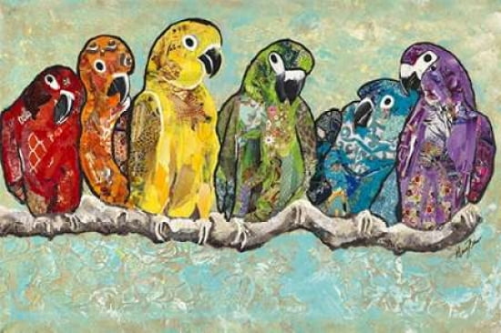 Flock of Colors Canvas Art - Gina Ritter ()