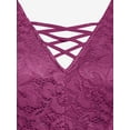 thumbnail image 3 of Rosegal Plus Size Plunging Neck Lace See Thru T Shirt, 3 of 4