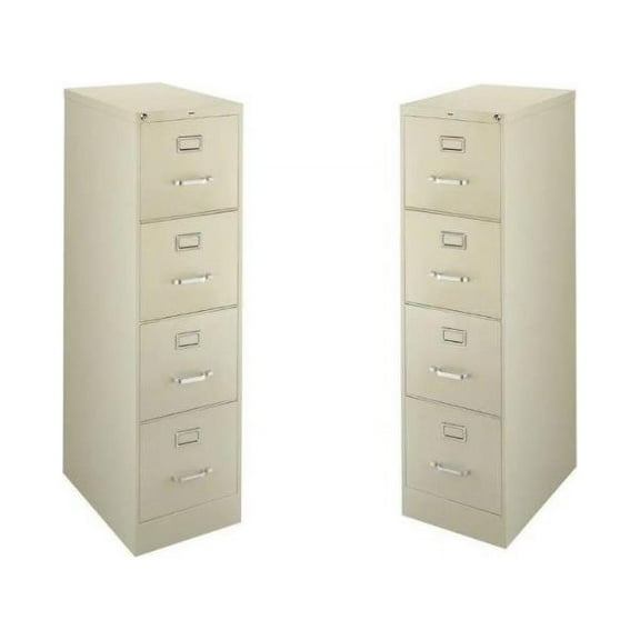 Scranton & Co 22-in Deep Metal 4 Drawer Vertical File Cabinet Putty (Set of 2)