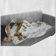 thumbnail image 6 of Dinosaur Soft Flannel Fleece Throw Blanket, Fossil Dino Skeleton Bones Realistic Image Dangerous Dead Extinct Reptile, Cozy Plush for Indoor and Outdoor Use, 50" x 70", Pale Brown White, by Ambesonne, 6 of 6