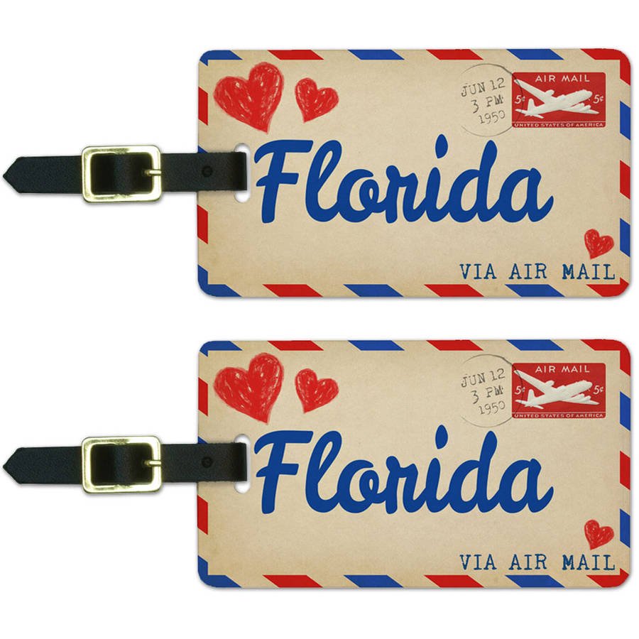 Graphics and More Air Mail Postcard Love for Florida Luggage Suitcase