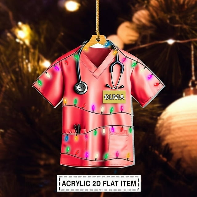 Home 2D Acrylic Flat Customized Healthcare Worker Uniform Pendant Good for Nurses' Day Decorations Gifts Home Essentials