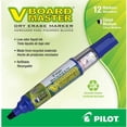thumbnail image 2 of Rotuladores de borrado en seco rellenables Pilot V Board Master BeGreen, punta cincelada, tinta azul, 12 unidades, 2 of 7