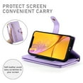 thumbnail image 2 of Allytechgroup Wallet Case for Apple iPhone XR, 9 Cards Holder + Zipper Pocket + Hand Wrist Shockproof Stand Flip Cover RFID Blocking Phone Case for Women Men, Purple, 2 of 7