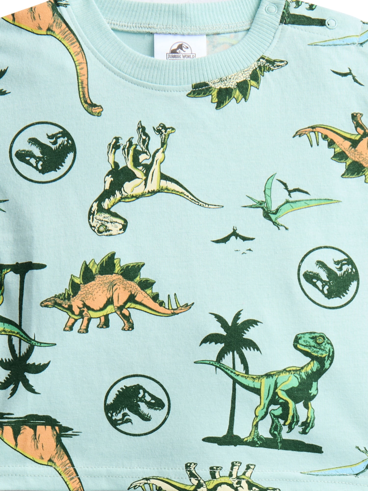 Jurassic World Baby Boys Allover Print Short Sleeve Tee and Shorts Set, 2-Piece, Sizes 0/3M-24M