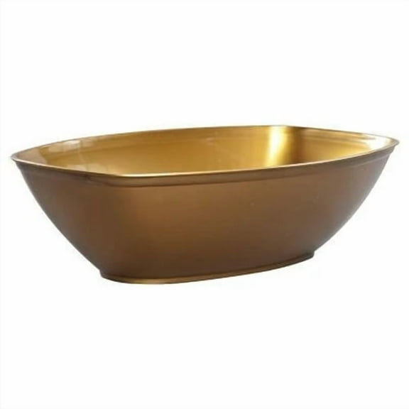 EcoQuality Gold Oval Luau Bowl – Disposable Dish for Appetizers Desserts Snacks Tastings and Samples Ideal for Catering Buffet Tables Weddings Parties Events (2)