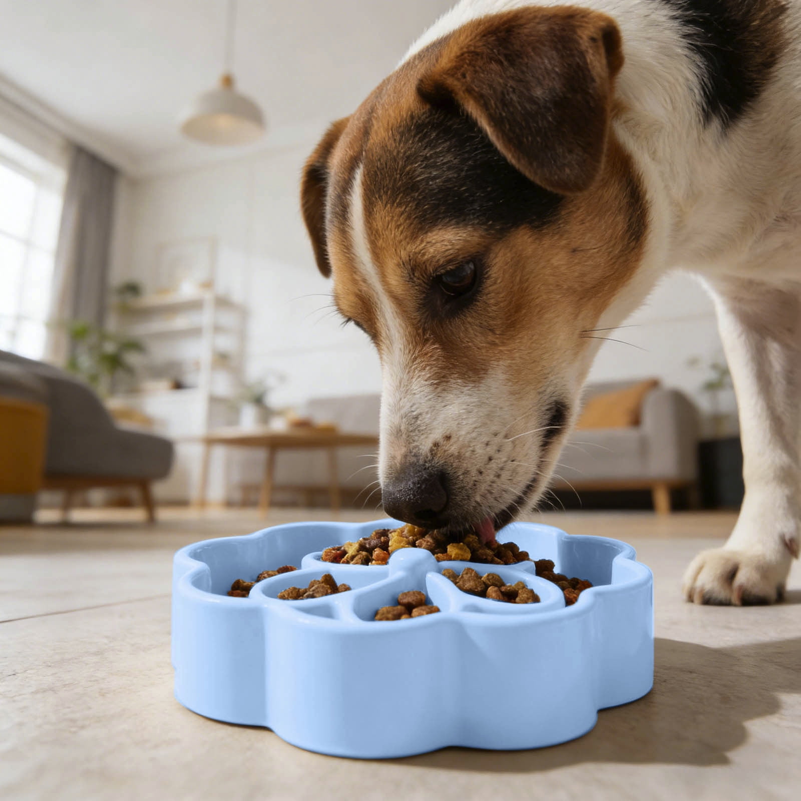 Ceramic Slow Feeder Bowl for Medium and Large Dogs Multifunctional Pet Dish for Food and Water Easy Clean Design