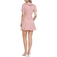 thumbnail image 3 of INSPIRE CHIC Vestido Mini de Cuadros Gingham con Cuello Peter Pan Rizado de los Años 60 L Rosa Oscuro, 3 of 5