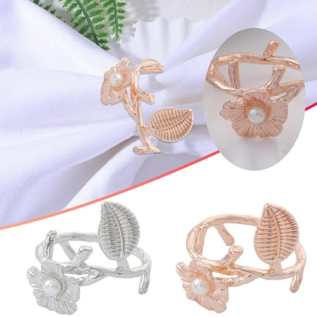 

NIUREDLTD Home Decoration Napkin Ring Beautiful Decorative Napkin Ring Alloy Napkin Buckle Table Decoration