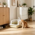 thumbnail image 5 of Pet Litter Box, Open Top High Wall Semi Enclosed Deep Cat Litter Pan, Non Slide Base Odor Control Easy Clean Kitty Toilet, 5 of 6
