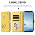 thumbnail image 6 of Leather For Samsung Galaxy S26 Ultra 5G Case Double Layered Heart-shaped Flower Flip Wallet Leather Case, Card Holder Magnetic Closure  Phone Cases Cover With Hand Strap,Yellow, 6 of 8