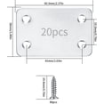 thumbnail image 2 of 20 piezas （38x60 mm）Placas de reparación rectas planas, soporte de placa plana, placas de reparación de conexión plana, soportes de tirantes, placa de unión, fijación de placa de reparación de muebles, 2 of 5