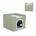 thumbnail image 3 of Foldable Cat House, Soft Comfortable Double Layer Collapsible Pet Cave Bed with Top Railing, Easy to Clean Cat Scratcher House for Indoors, Bedside Table or Desk, 42 X 42 X 35cm, 3 of 8