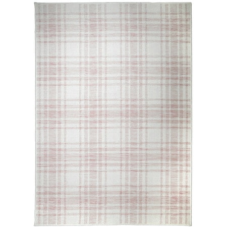 My Texas House Hampshire Plaid 2'7" X 3'9" Pink Reversible Outdoor Rug