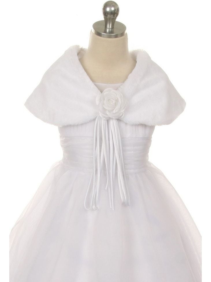 white fur shoulder wrap