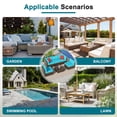 thumbnail image 7 of Patio Furniture Set, Walsunny 6 Piece All Weather Outdoor Sectional Sofa, Wicker Patio Conversation Set with Cushions and Tempered Glass Table for Backyard Porch, Blue, 7 of 7