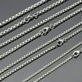 thumbnail image 2 of Round Box Chain Stainless Steel Necklace Silver Men Women Link Jewelry 16"-32", 2 of 8