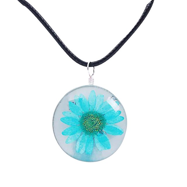 Pressed Flower Necklace Creative Dried Flower Necklace Flower Pendant Necklace