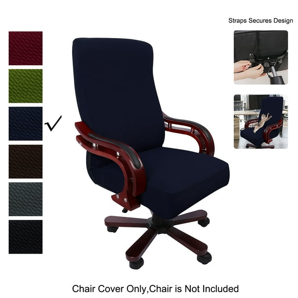 Stretch Office Chair Cover Protector Navy Blue Large