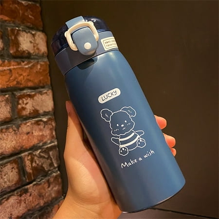 

350/500ml Stainless Steel Water Bottle with Straw Portable Insulated Cup