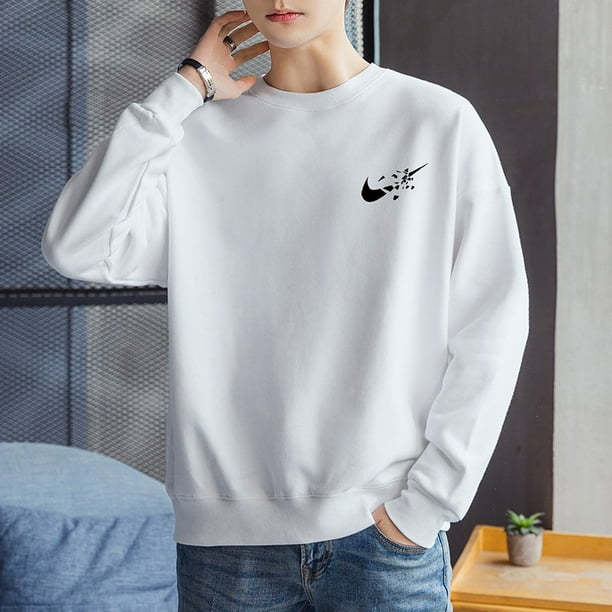 Sueter blanco cuello redondo hotsell